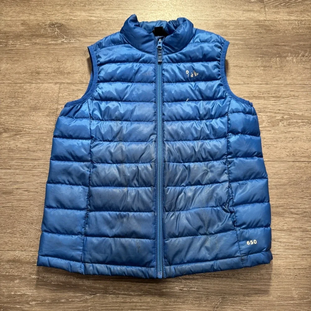 Eddie Bauer Vest Kids M 10/12 Blue Down‎ 650 Fill Puffer Winter Fall Gorpcore